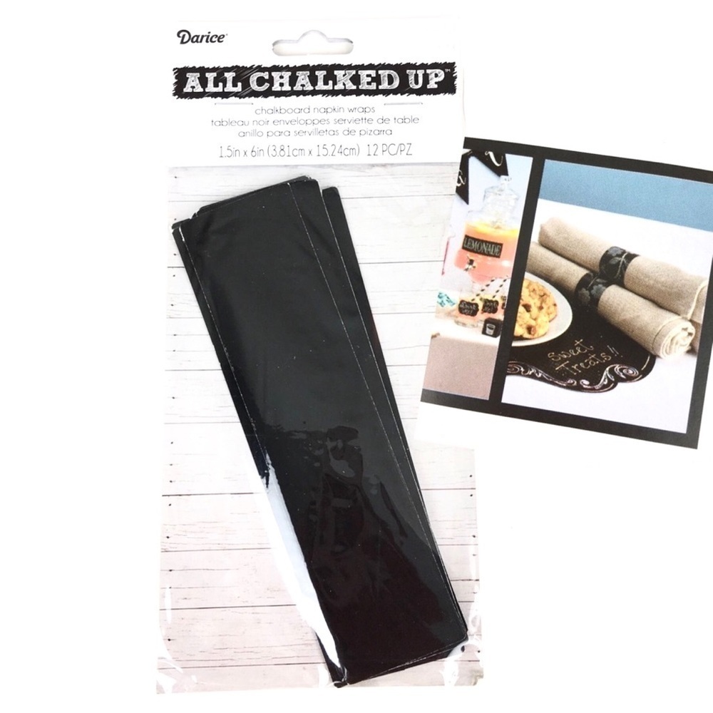 Darice Chalk Napkins Wraps Holders 12pcs